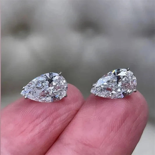 Vintage Zircon Water Drop Stud Earrings