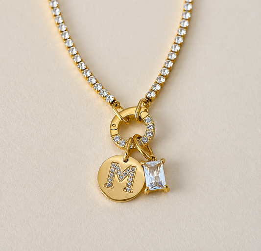 Golden Letter Charm Necklace