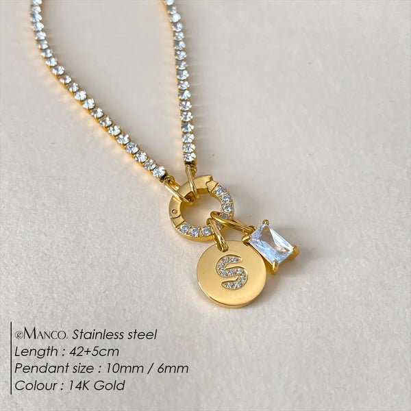 Golden Letter Charm Necklace